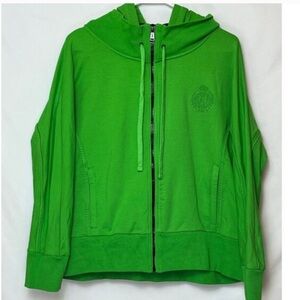 Ralph Lauren Active LRL Women's Green Full Zip Jacket Hoodie Crest Embroidered